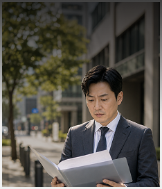 보증금 서류를 확인하는 사업주
